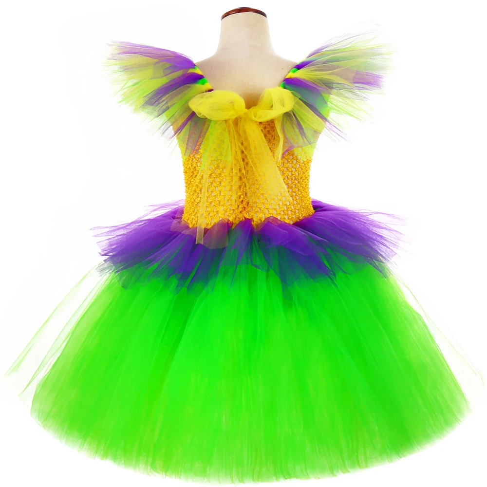 Mardi Gras Festival Tutu Dress for Girls Sparkly Carnival Costumes for Kids Masquerade Party Cosplay Outfits with Sequins Mask