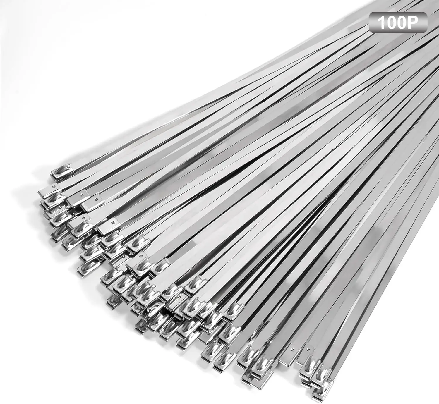 

Heavy Duty Stainless Steel Zip Ties 32 inch 100 Pack 270 lbs Self-locking for Fence, Pipes & Machinery