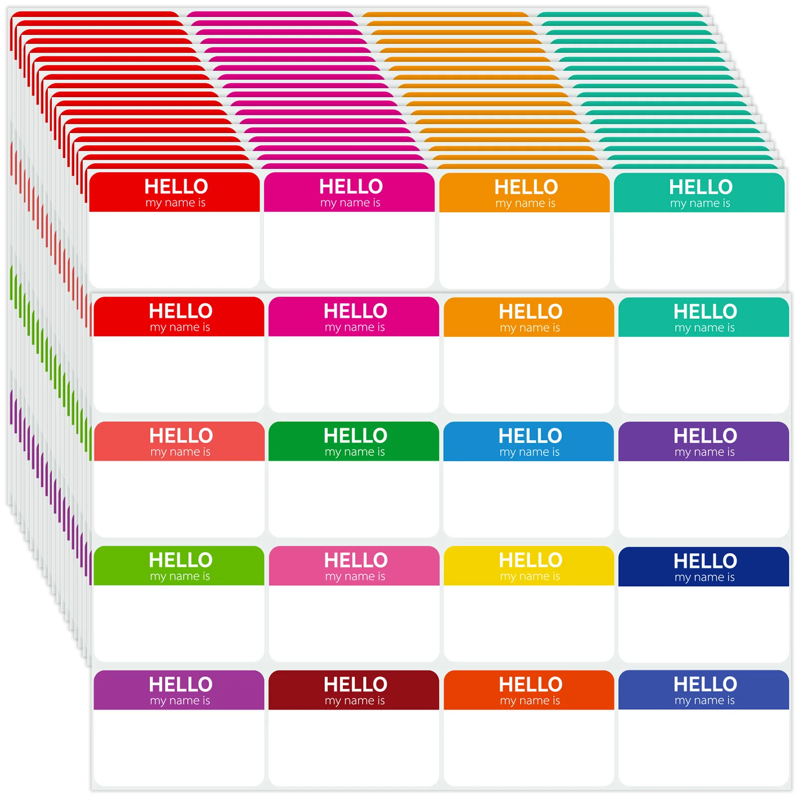 608Pcs/ 38 Sheets Colorful Name Tags Stickers,for Back to School Season,Office,Home Storage Marking,Party Event Name Badge Label