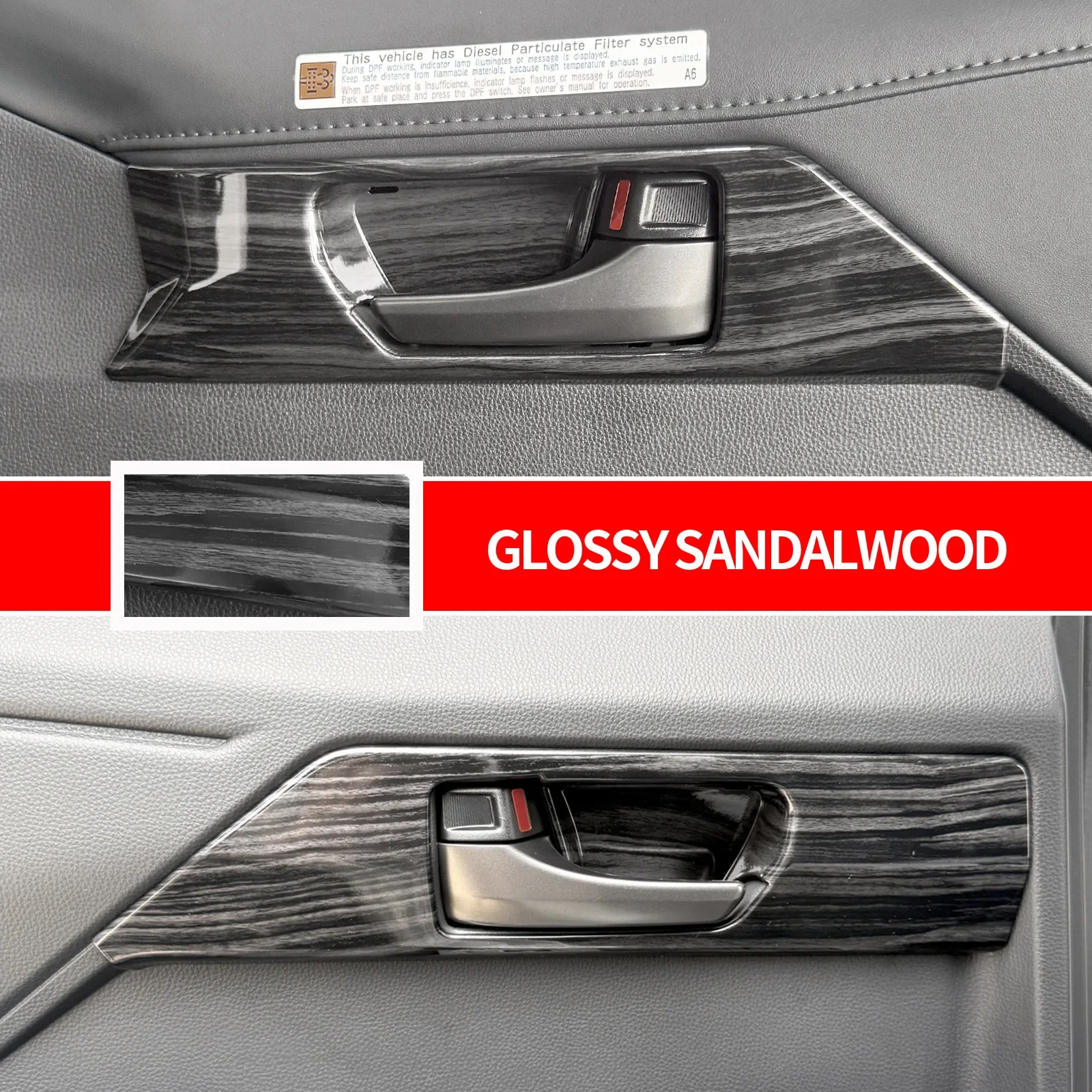 For Toyota Hilux 2026 Car Door Inner Handle Decor Cover Door Pull Handle Decorative Frame Car Styling Modification Accessories detail image 2