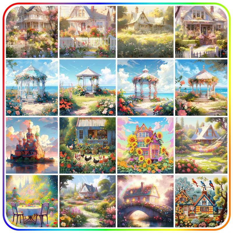SDOYUNO 5D 다이아몬드 페인팅 언프레임 크로스 스티치 키트, 풍경 풍경, 홈 가든 DIY 공예, 현대 크리스탈 럭셔리 홈 장식