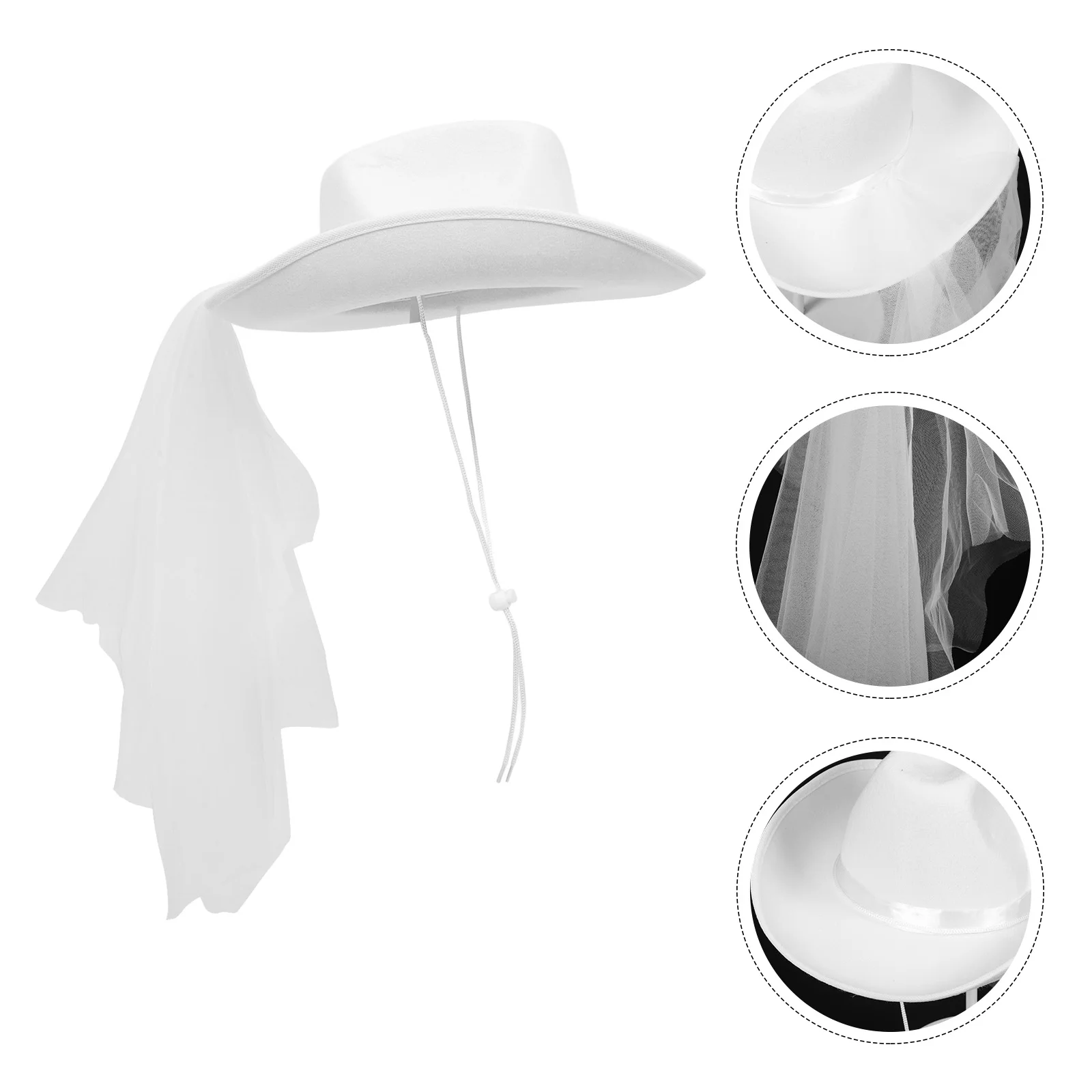 

Cowgirl Hat Veil Hat Western Hat Adjustable Party Hat Prop Women Men Unisex Rope Hat Festival Carnival Cosplay Decoration Gift