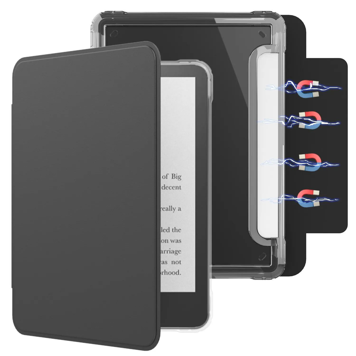 Case for Amazon Kindle Paperwhite 3 (2015)  /  2 (2015)  /  1 (2015) Magnetic Detachable Acrylic + PU Leather Cover Auto Wake  /