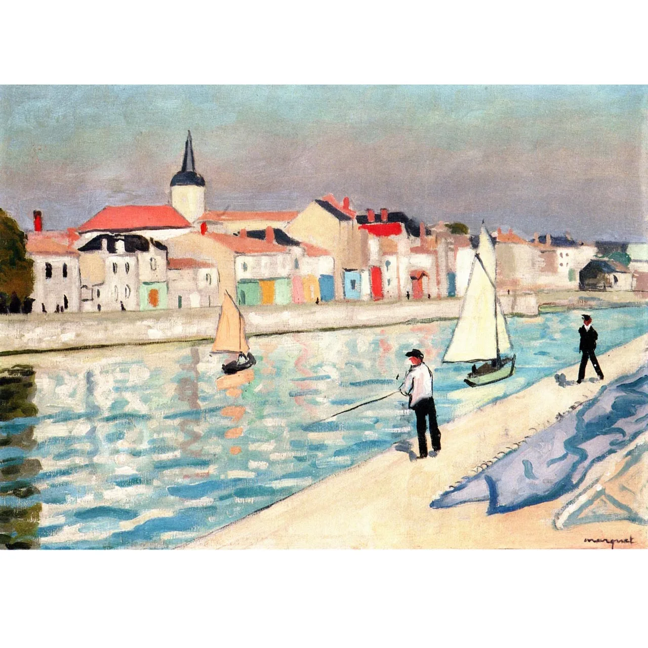 Albert Marquet painting,Anglers on la Chaume,Handmade landscape oil painting,Famous painting reproduction,Paintings wall decor