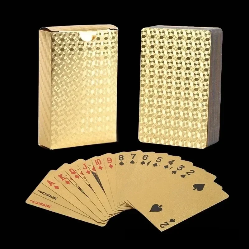 Gold Foil Playing Card Poker Game Plastic Magic Waterproof Deck Of Card Gift Collection Party Gambling Board Game Souvenir Water