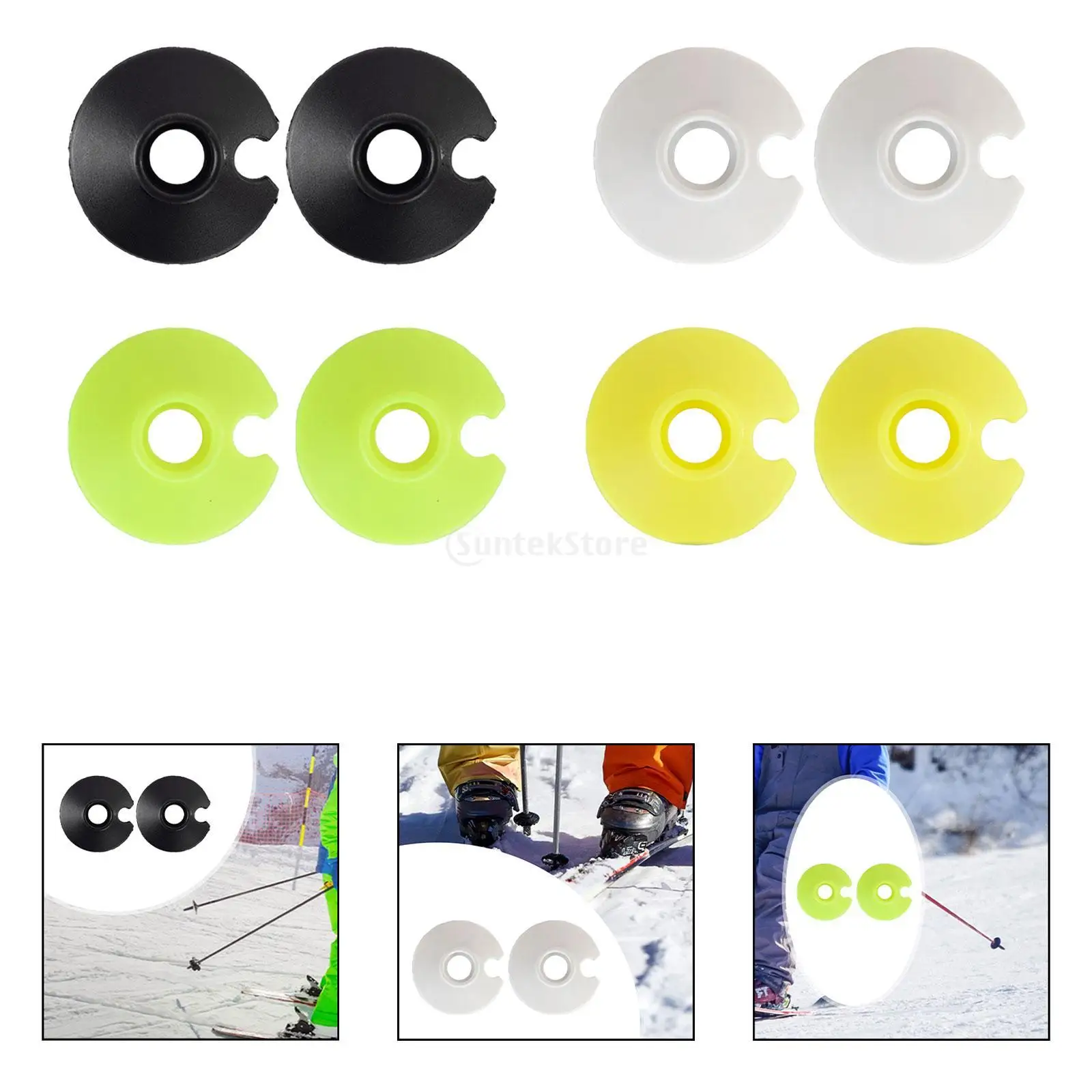 

2 Pieces Hiking Poles Basket Replacement Snow and Mud Baskets Walking Sticks Replacement Tip Protectors for Ski Poles