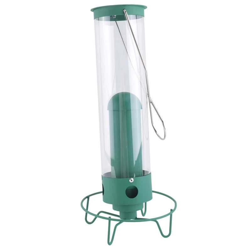 Outdoor Squirrel-Proof Hanging Bird Feeder Multiple Holes Bird Feeder Peanut Seed Standing Feeder Birds Food Holder