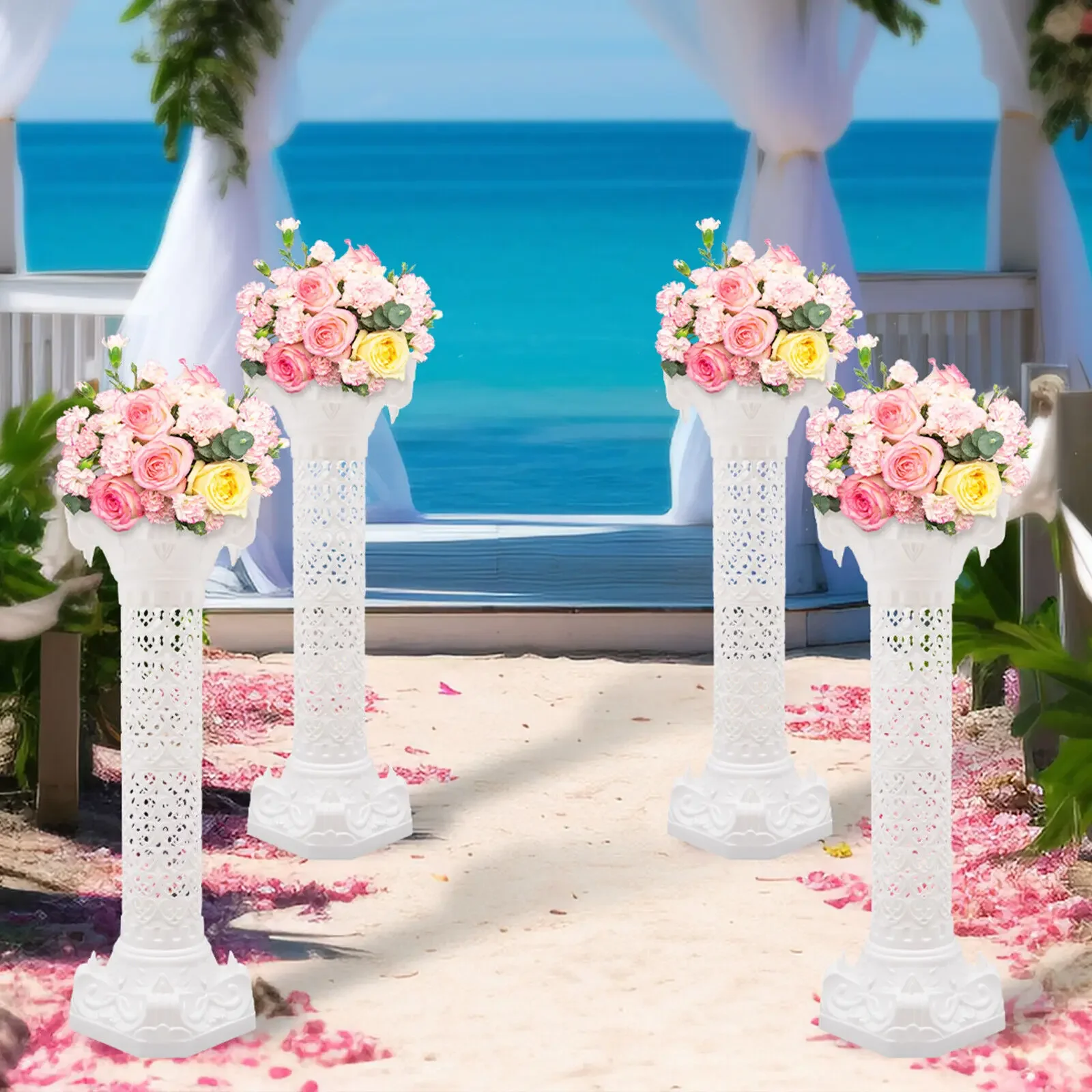 

Heart-shaped Roman Columns Wedding Decorations - Ancient Style Plastic Rectangle Floor Standing Set