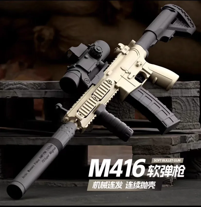 M416ของเล่นสำหรับเด็กผู้ชายปืนยิงแครอทปลอกอัตโนมัติปืน kado ulang tahun เด็ก