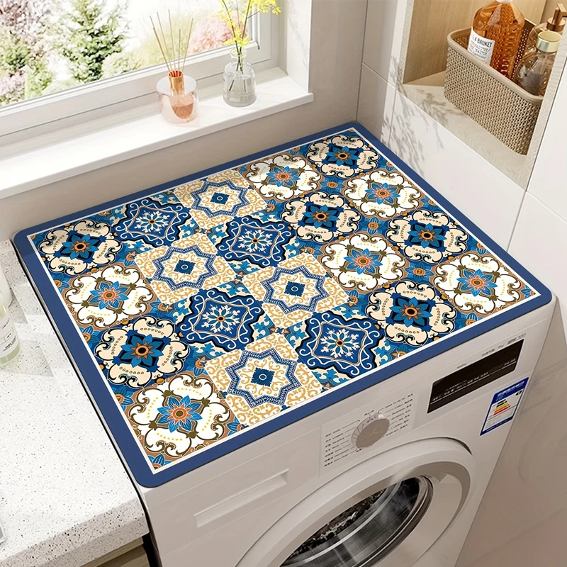 New Waterproof Washing Machine Dust Cover Oven Microwave Refrigerator Fridge Top Protector Mat Coffee Drain Pad Table Placemat