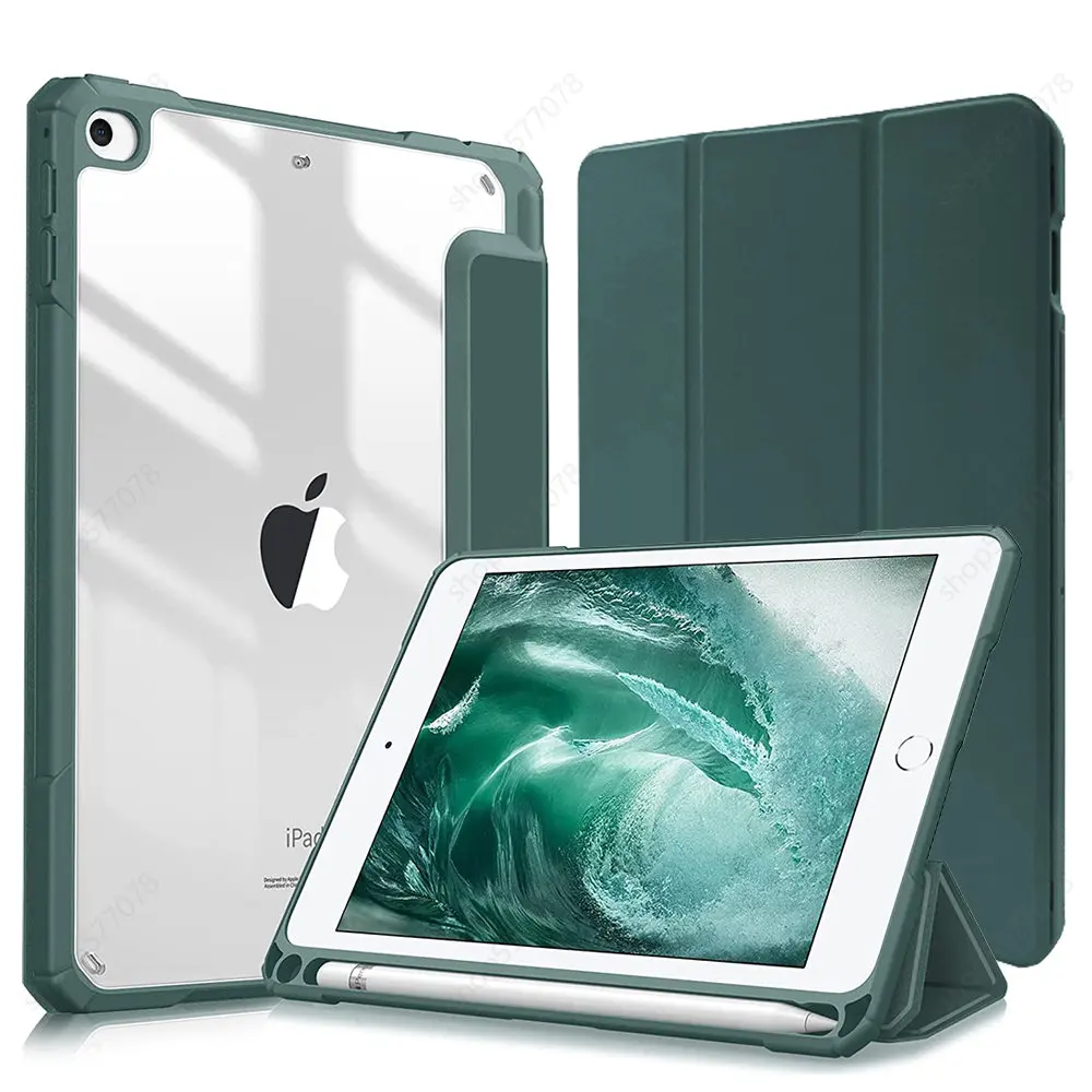 Smart Cover Case for  IPad 2019 Mini 5 7.9 Inch with Pencil Holder Case for IPad Mini 4 Tri-fold Acrylic Magnetism Stand Coque