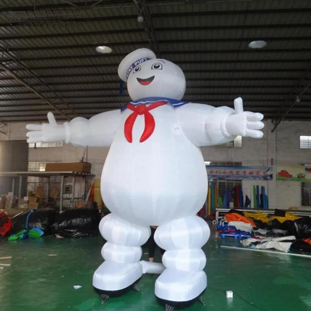 Beleuchtung Ghostbusters Stay Puft Aufblasbarer Marshmallow-Mann für Werbung, aufblasbares Poolspielzeug, aufblasbare Wasserrutsche