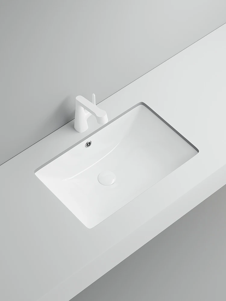 

Ceramic countertop basin, hand basin, household oval embedded square