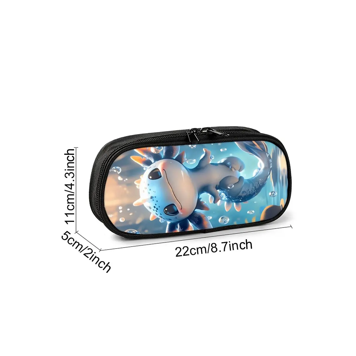 Hot Sales Sea Dragon Print Layered Pencil Case Quality 2D Flat Cartoon Pen Bag Best Gift for Boys/Girls School Supplies
