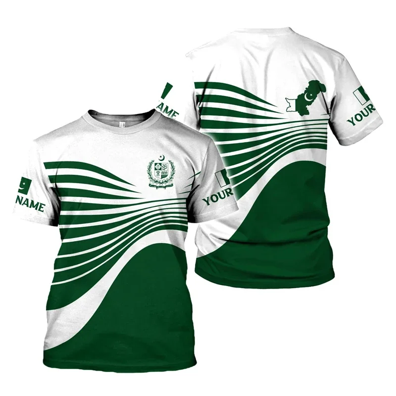

3D Printed T-shirt of the Pakistani Flag, Suitable for Both Men and Women, Is a Fashionable and Casual Summer Streetwear Made Of