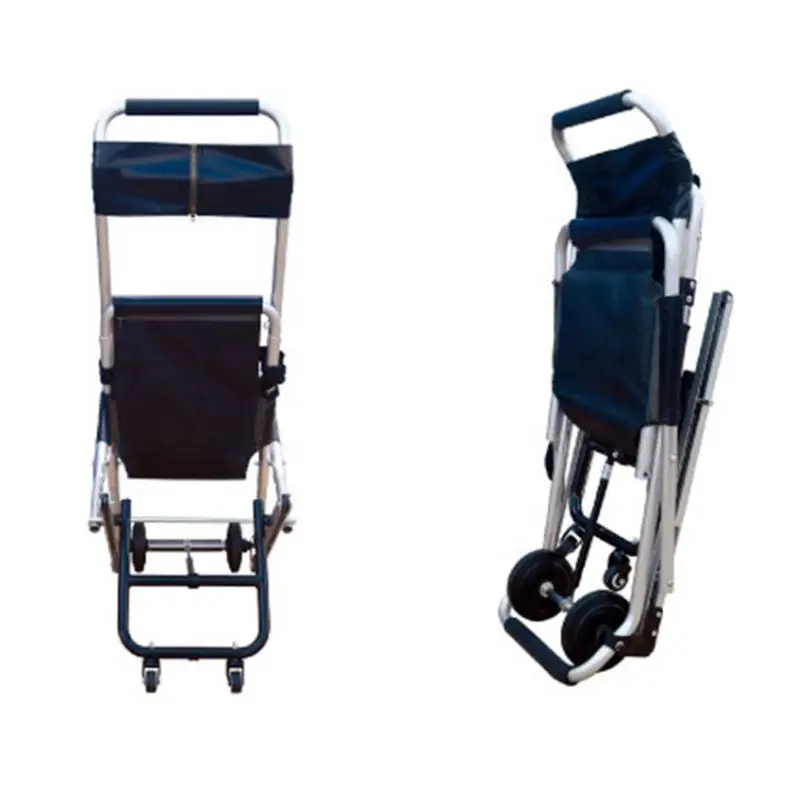 نقل الطوارئ الإنقاذ سبائك الألومنيوم طوي دليل درج كرسي تسلق كرسي متحرك نقالة #4