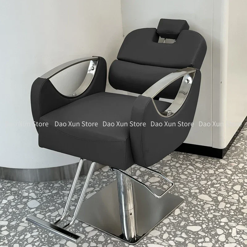 Barbershop Swivel Salon Chair Leather Luxury Gold Barber Equipment Salon Chair Hidraulic Leg Silla De Barbero Furniture