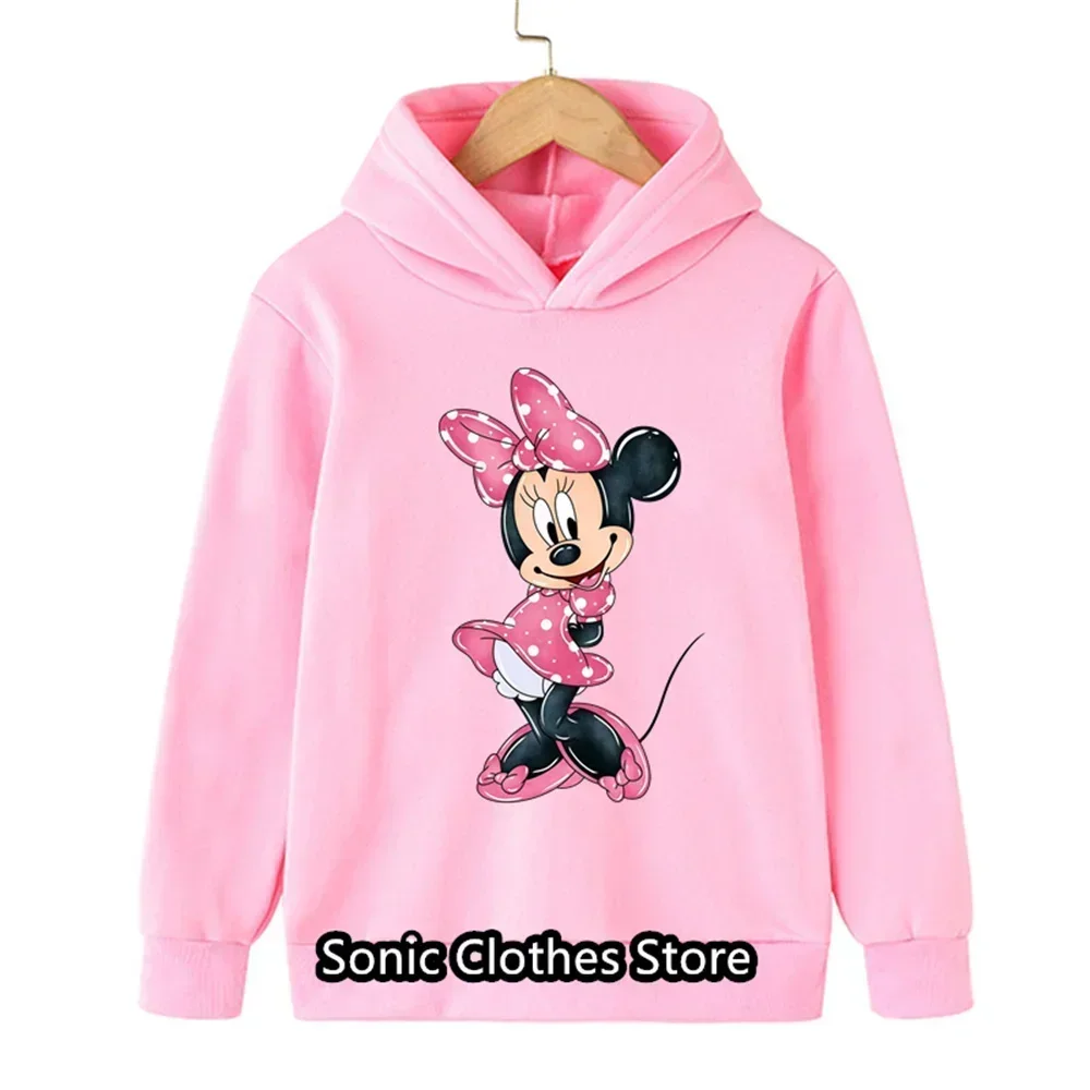 New Anime Cartoon Children Kawaii Y2k Cute Manga Mickey Minnie Mouse Hoodie Clothes Kid Girl Boy Sweatshirt Hoody Baby Pullover