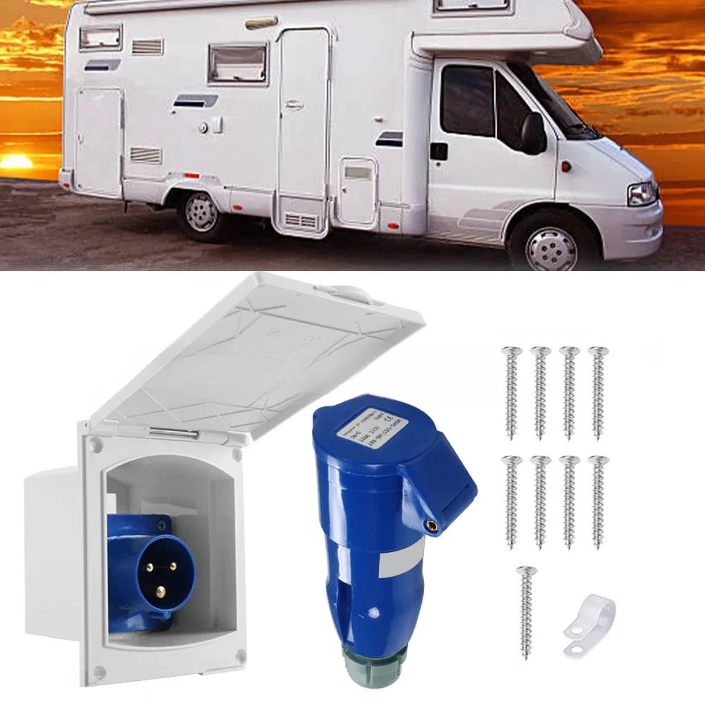 

Camper Caravan Hook Up Socket 220V-250V 16A External Flush Waterproof IP44 For Trailers Accessories Outdoor Use