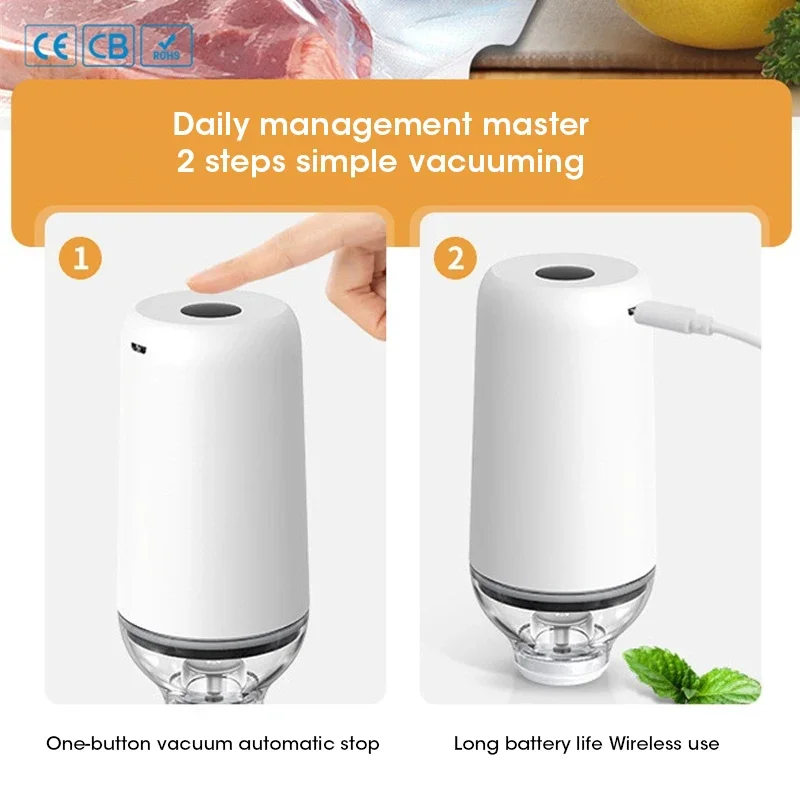 Vacuum Food Sealers Compressed Air Reusable Food Storage Vacuum Sealed Humidity Resistant Sealed 5pcs Vacuum Bag Packaging