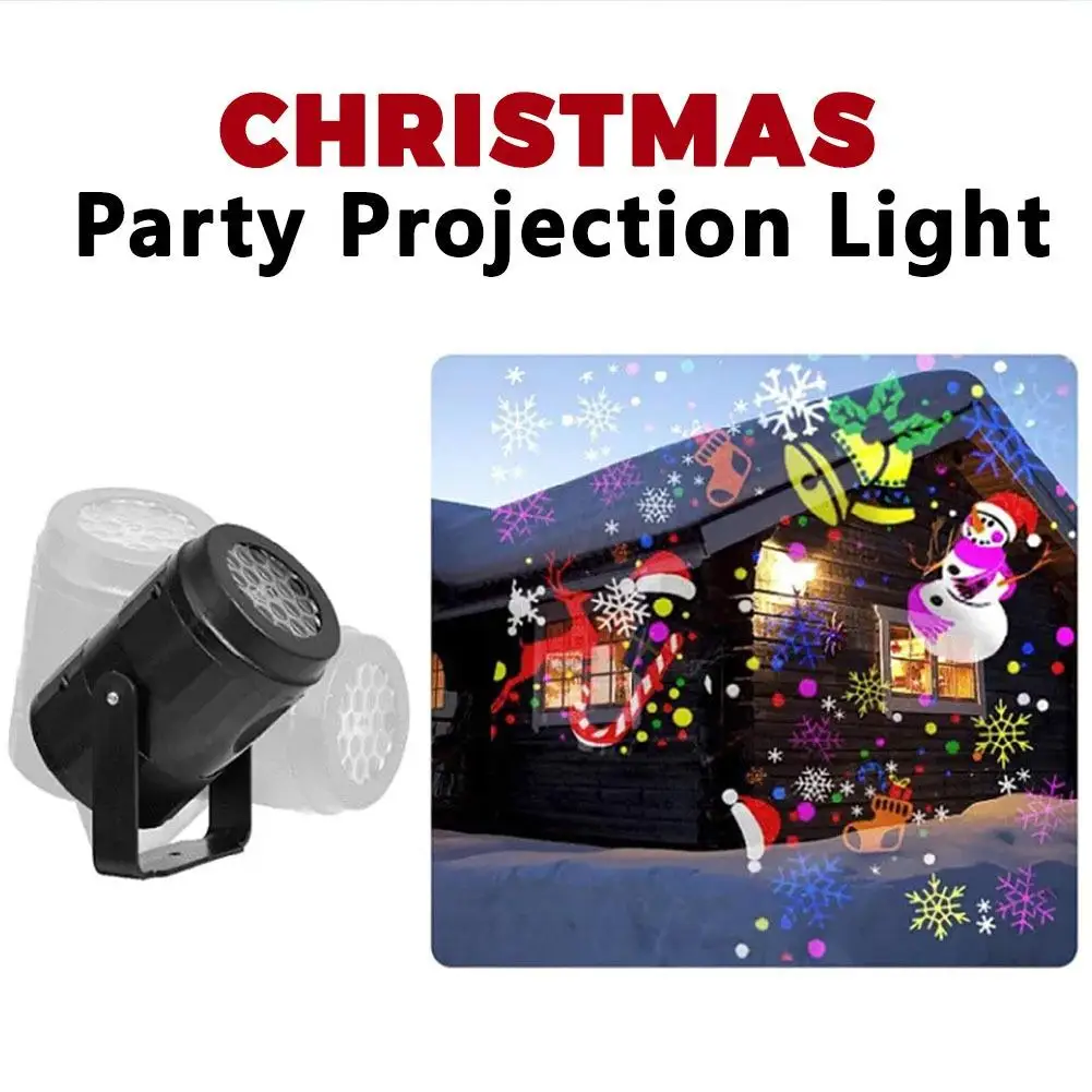 Projecteur de noël lumière 16 motifs Projection fée lampe extérieure/intérieure vacances Projection lampe de nuit pour la maison décor de fête de noël