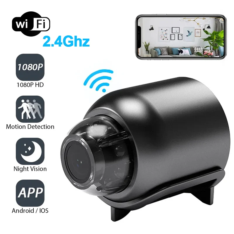 1080P Mini Camera WiFi Webcam Safety Security Night Vision Camera Surveillance Baby Monitor IP Camera Video Recorder Support TF