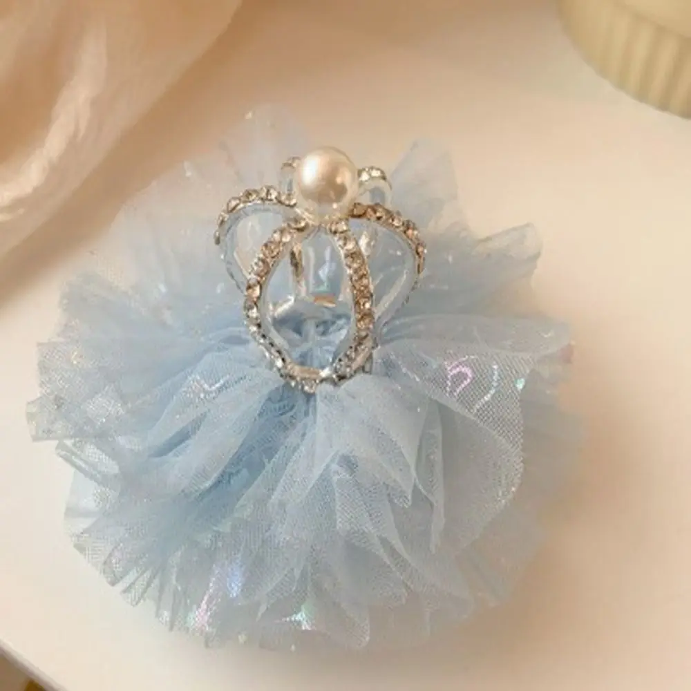 

Cute Adorable Lovely Tiara Crown Pearl Alloy Gauze Girl Hairpin Hair Clip Headwear Hair Accessory