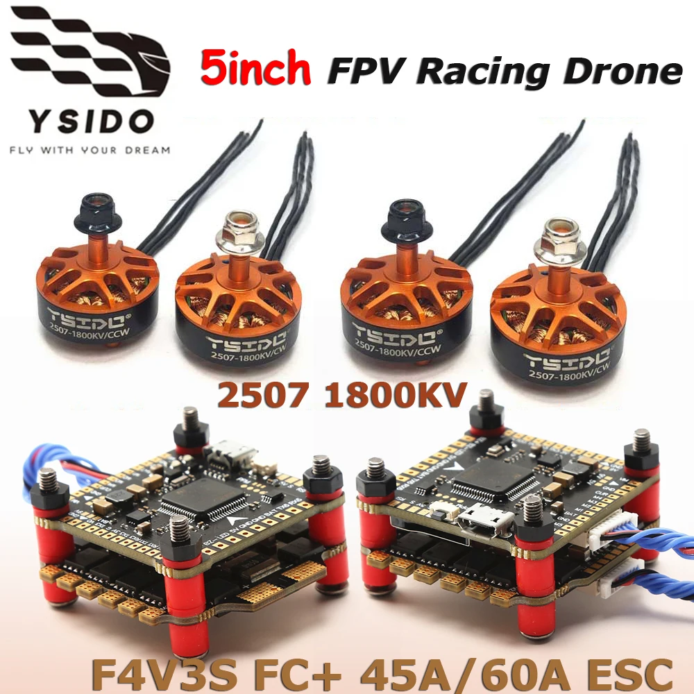 F4V3S F4 V3 Flight Controller 45A 60A ESC Stack/Flytower 2507 Motor for GEPRC 5inch FPV Racing Drone  Multirotor Quadcopter