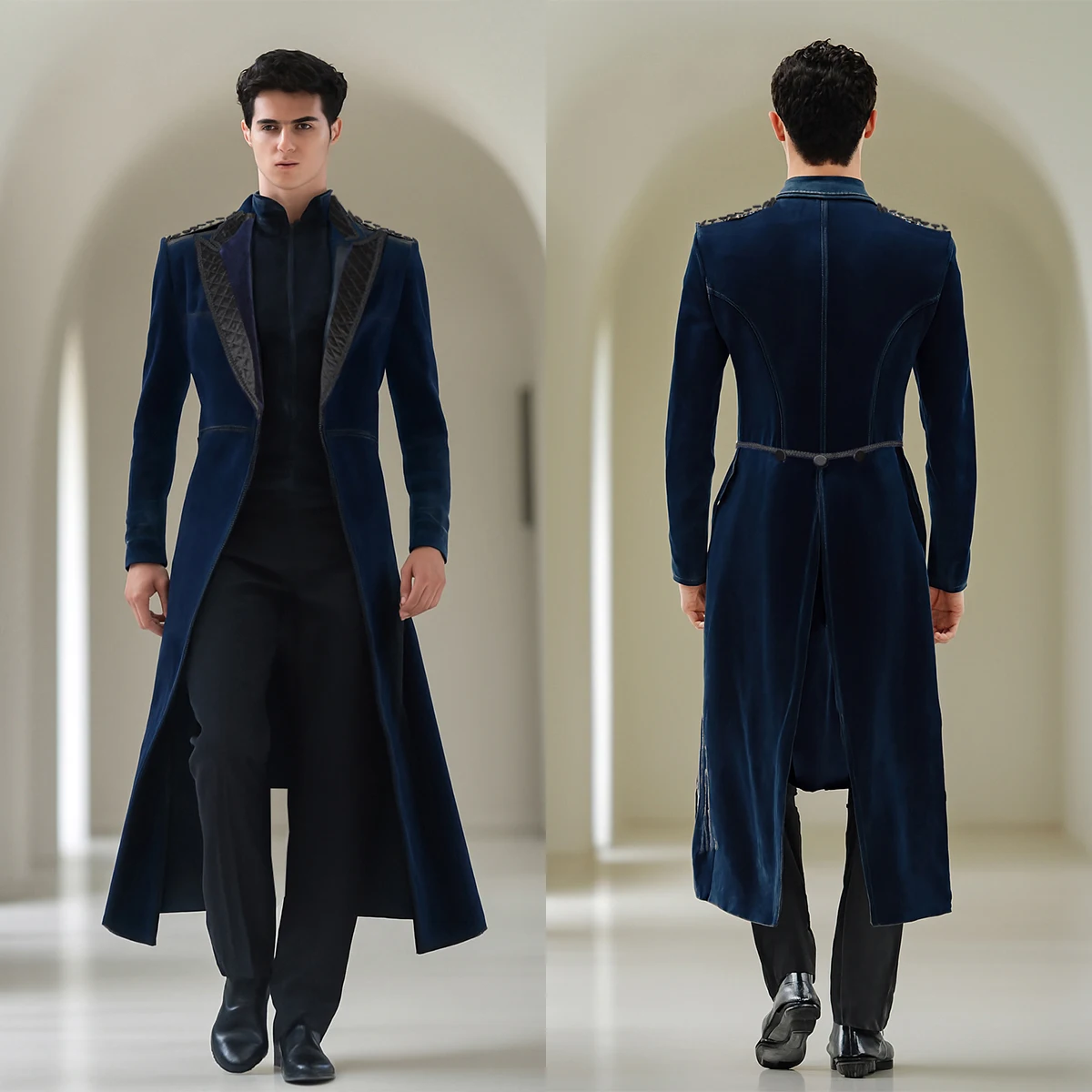 

Handmade 2Pieces Men Suits Swallow Tail Blazer Pants Slim Fit Peak Lapel One Button Tailcoat for Wedding Business Office Suits