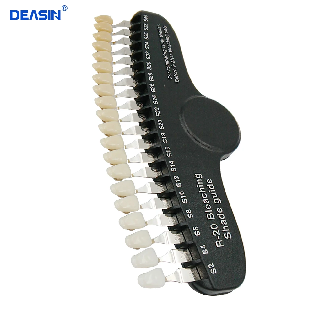 DEASIN  New Arrival Luxury packed 20 Colors 3D shade guide color dental whitening comparator with Mirror