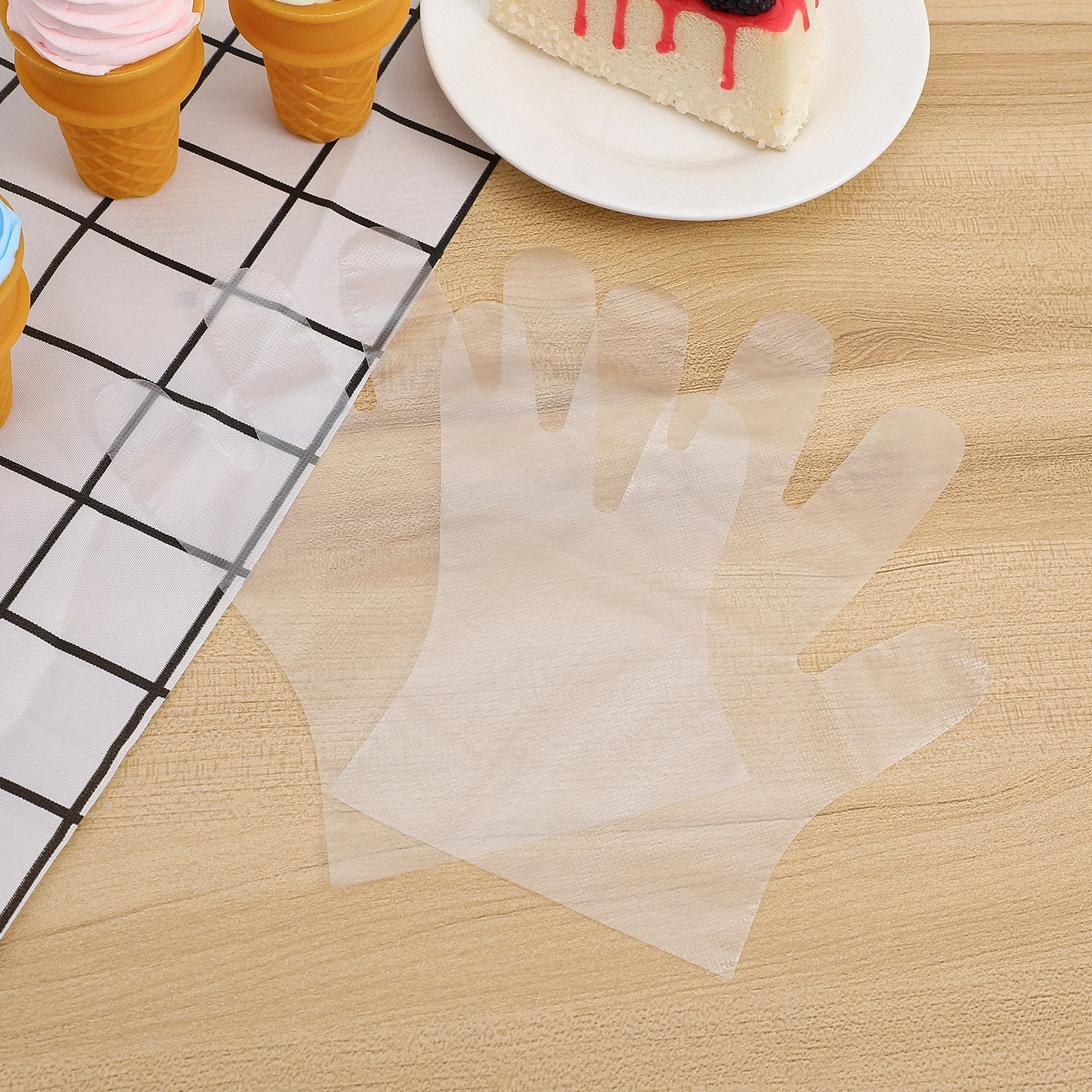 

Disposable Plastic Gloves Kitchen Hand Accessories Large Size Ambidextrous Food Preparation Cooking Safe Harmless Gloves PE