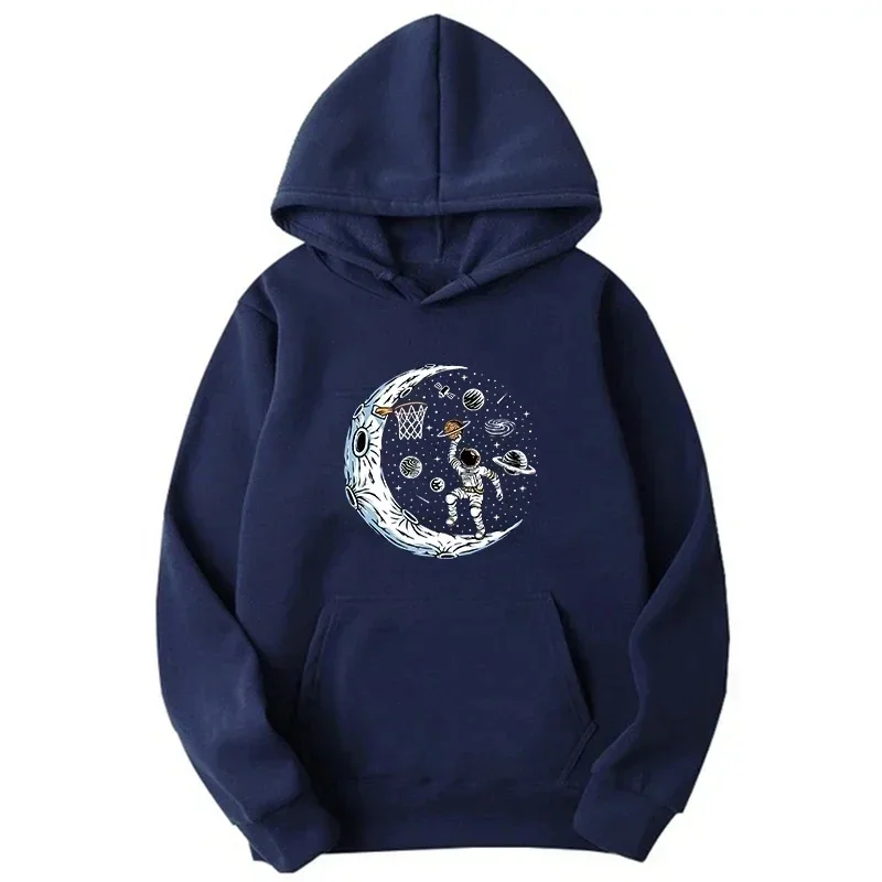 Nieuwe ruimte-astronaut gooien basketbal bedrukte herenhoodie, Harajuku Street hoodie, retro casual sweatshirt, hoodie