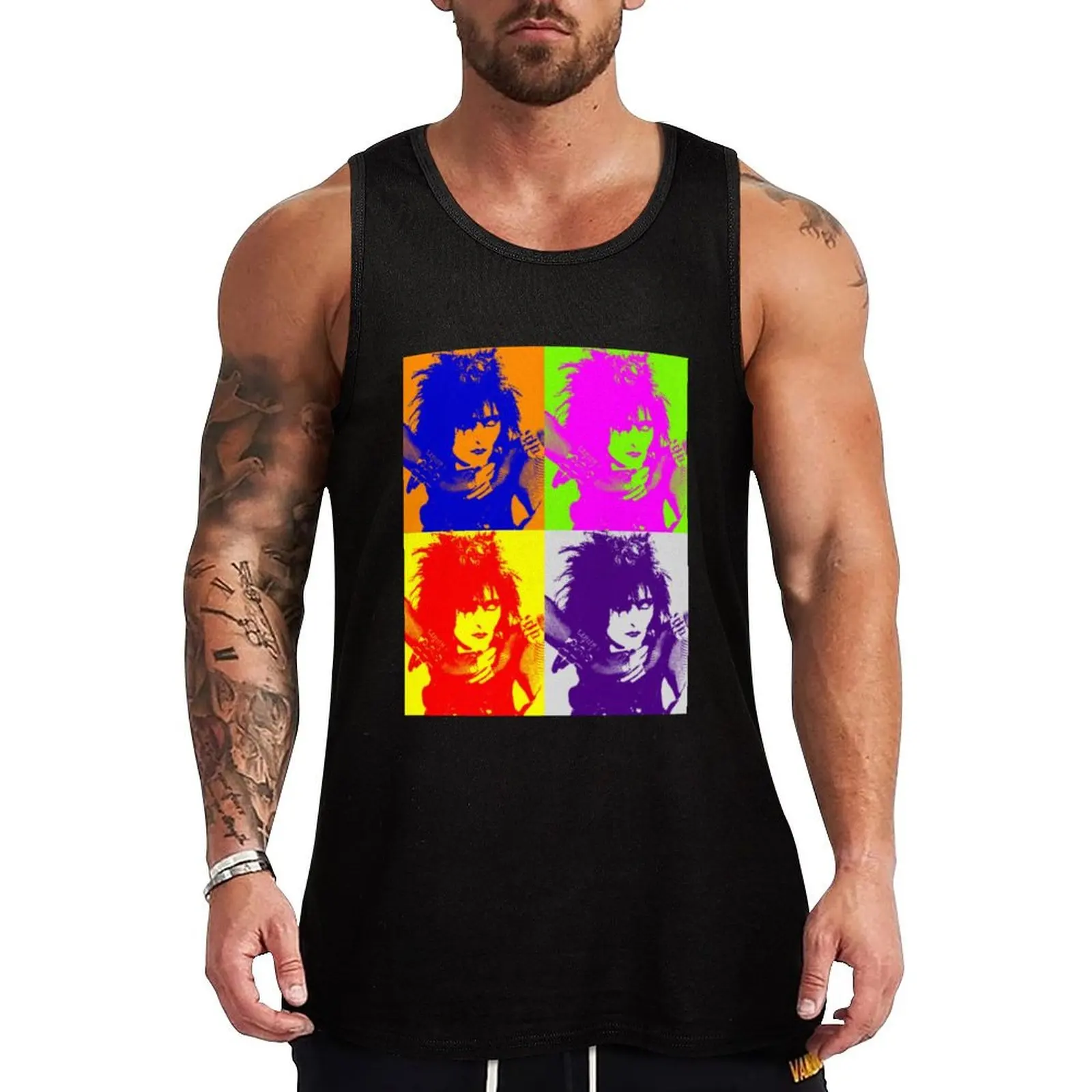 vintage 80s warhol ice queen juju digital print Tank Top Men's summer clothes 2024 basketball