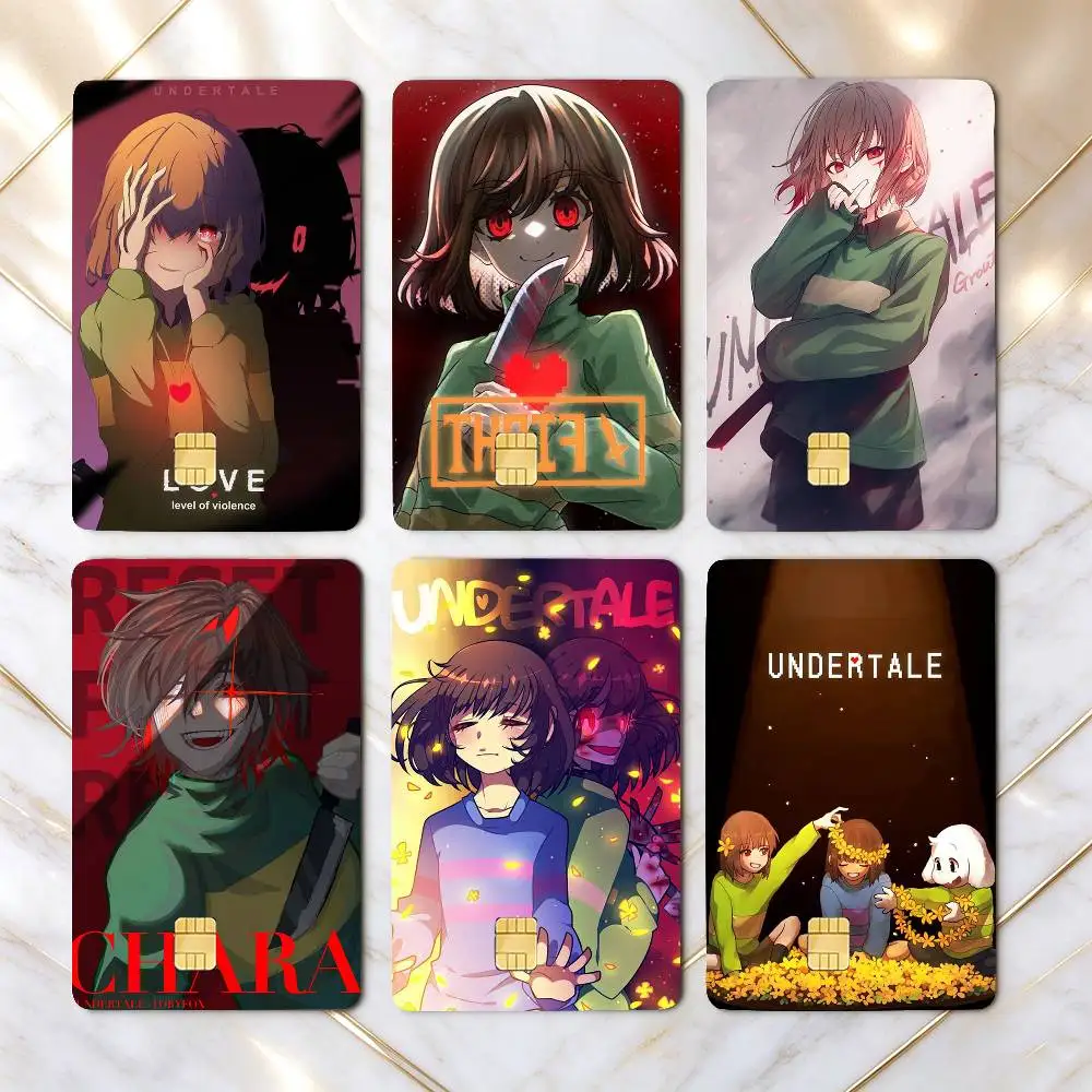 Game U-Undertale Chara  Credit Card HD Stickers Small Chip Waterproof Sticker Game Card Decal Gift
