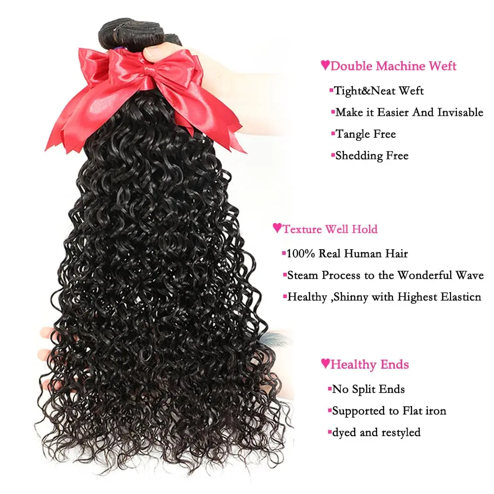 10A Brazilian Water Wave Human Hair Bundles (20 22 24 Inch) 100% Unprocessed Human Hair 3 Bundles Water Wave Hair