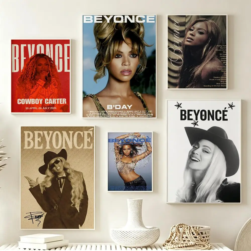 Person Beyonce Poster Poster Multiple Sizes  frameless Creamy Style Wall Art Home Decor For Living Room Bedroom gift