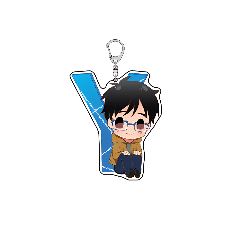 Yuri!!! on Ice 6cm Acrylic Keychain Yuuri Katsuki and Yuri Plisetsky Cute Q Chibi Figure Skating Backpack Pendant Birthday Gift view 2