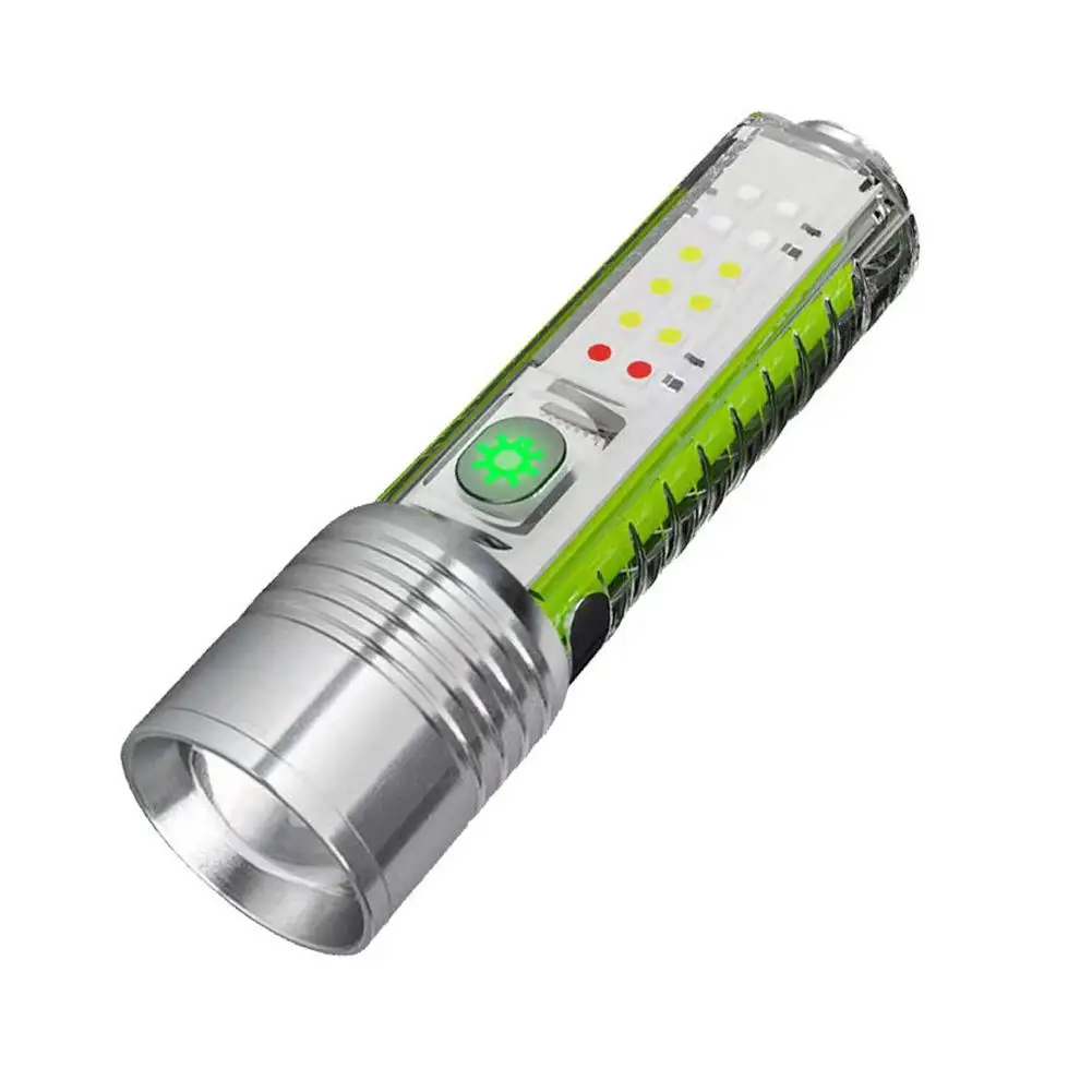 TYPE C Senter LED Isi Ulang LED MINI Gantungan Kunci Lampu Magnet dengan Lampu Belakang Multifungsi Portabel Lampu Berkemah Uv E1D2