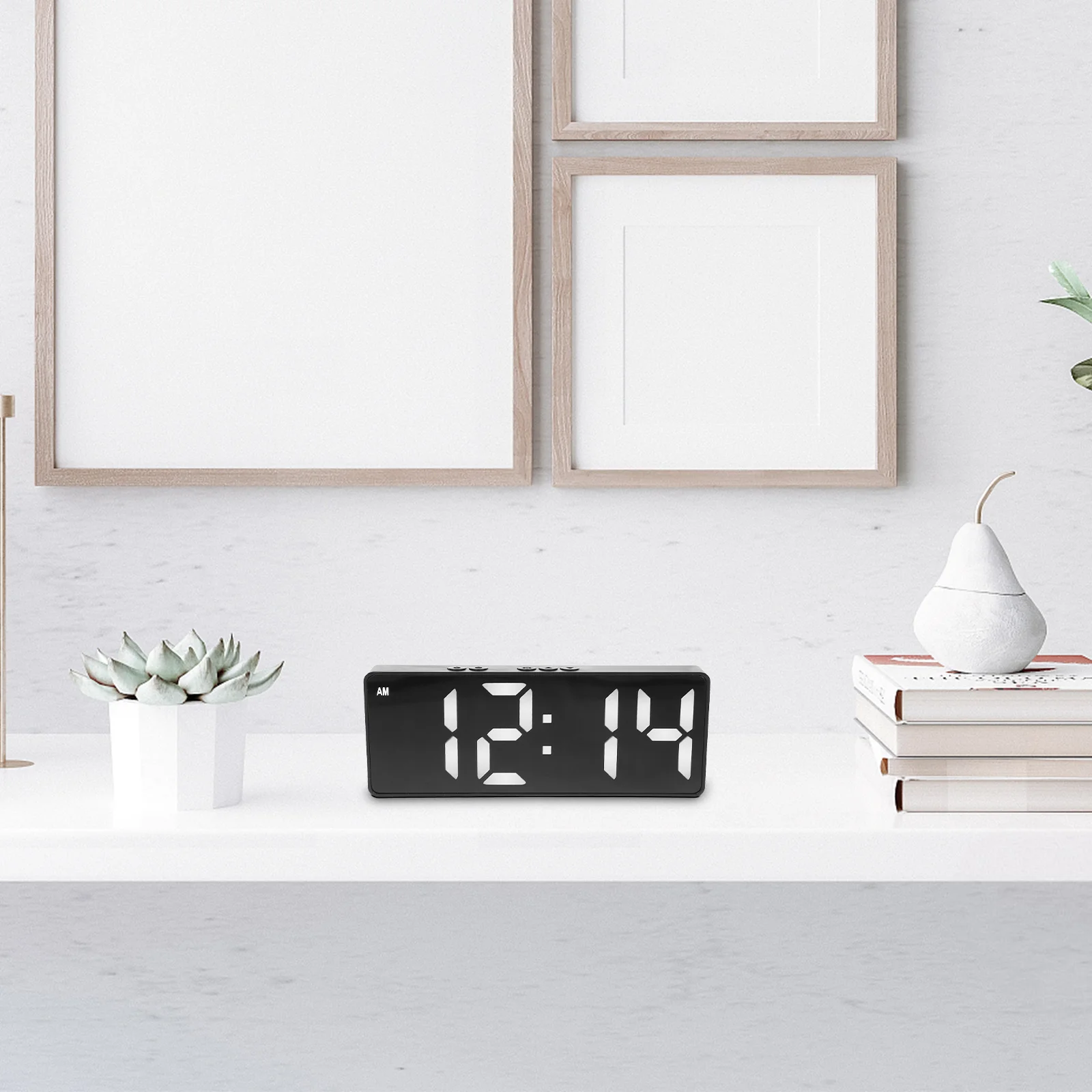 

Intelligent Digital For Bedroom Electric Mirror Clock Small Compact Desktop Temperature Display Home Decor Gift Clock Bedroom