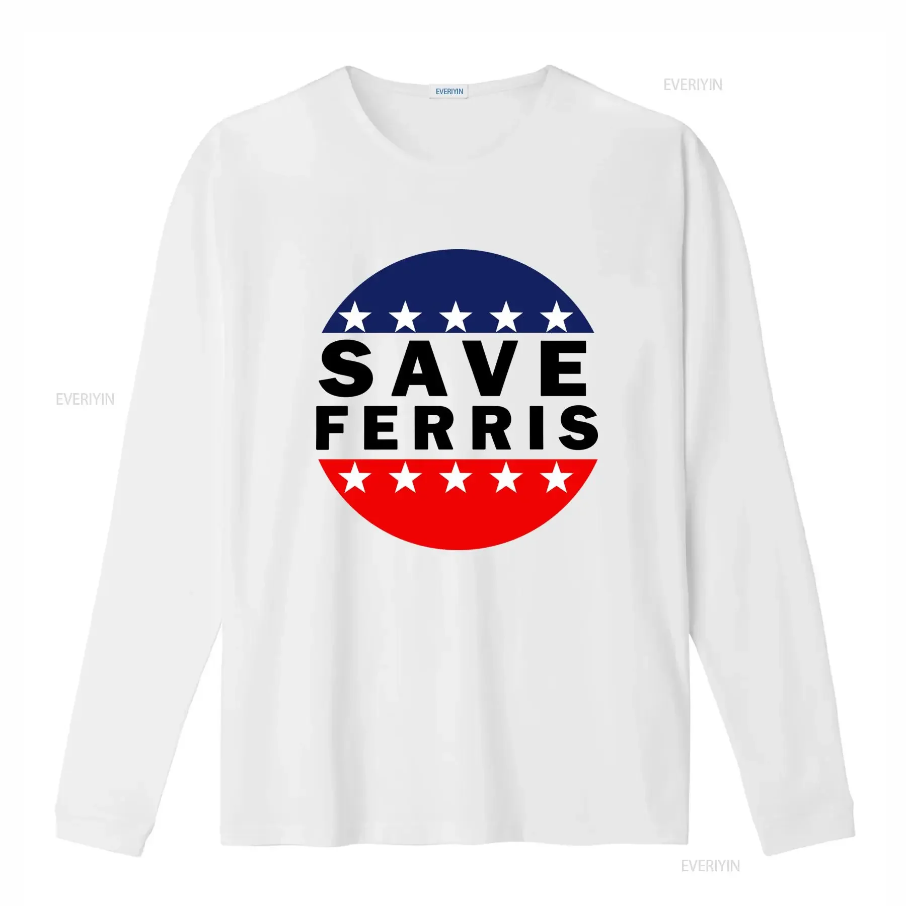 Ferris Bueller Day Off Save Movie 80S Funny T Shirt T1813 USA Flag Design  vintage Washed homme Comfortable streetwear fashion