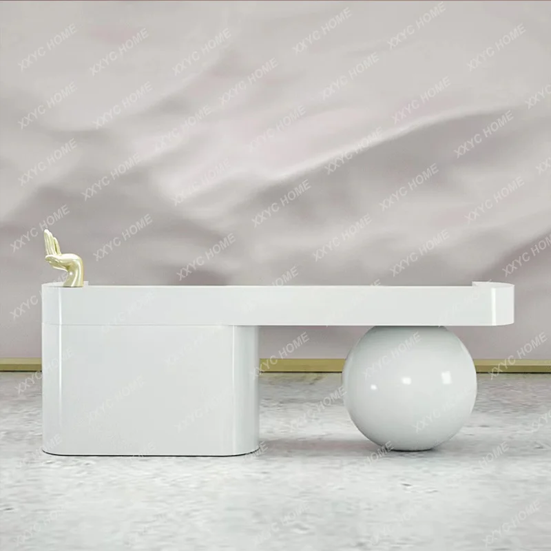 

Creative design paint process special-shaped beauty salon cashier ball curved reception desk
