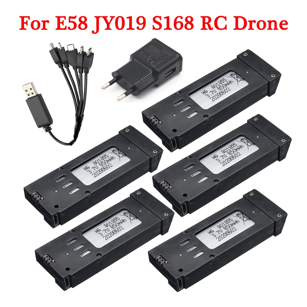 

for E58 drone battery 850mAh 3.7V Battery Charger Sets for E58 L800 JY019 S168 RC Quadcopter Spare Parts 3.7v RC Drone Battery