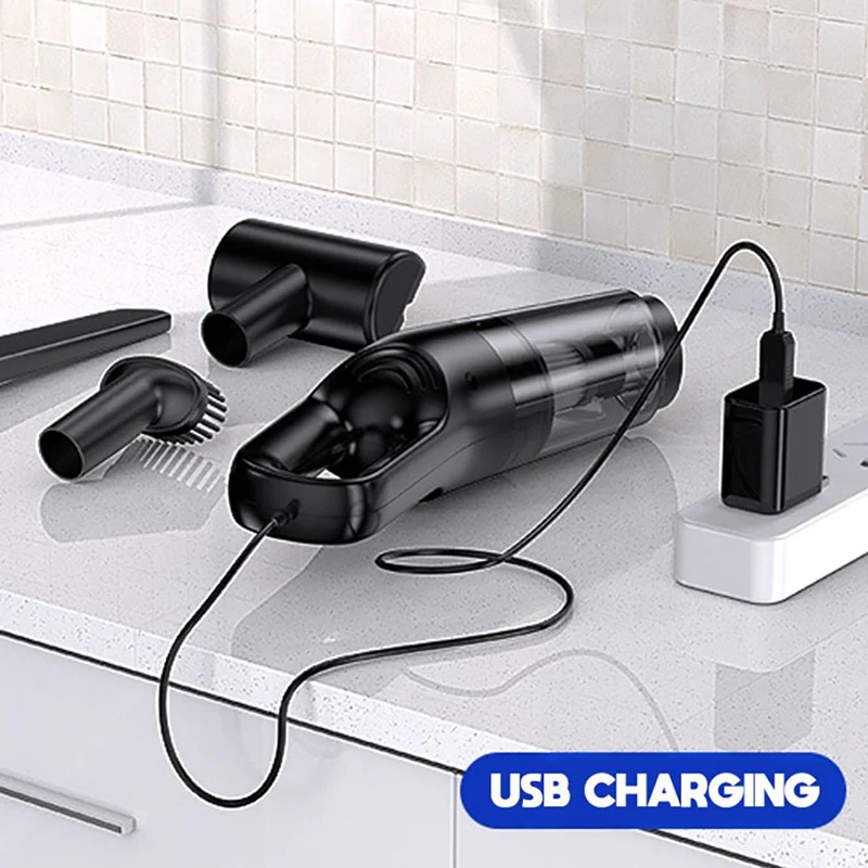 Portable Car Vacuum Cleaner USB Chargable Vacuum Cleaner 10000Pa High Power Vacuum For Car Detailing Interior Cleaning