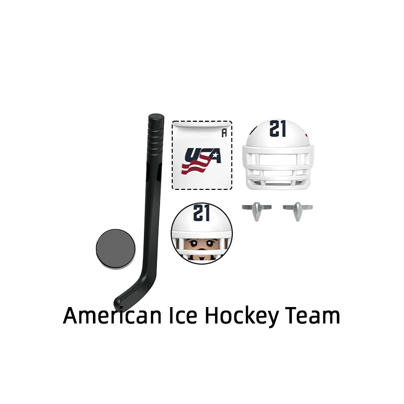 The G0164 Ice Hockey Team Model Blocks MOC Bricks Set Gifts Toys