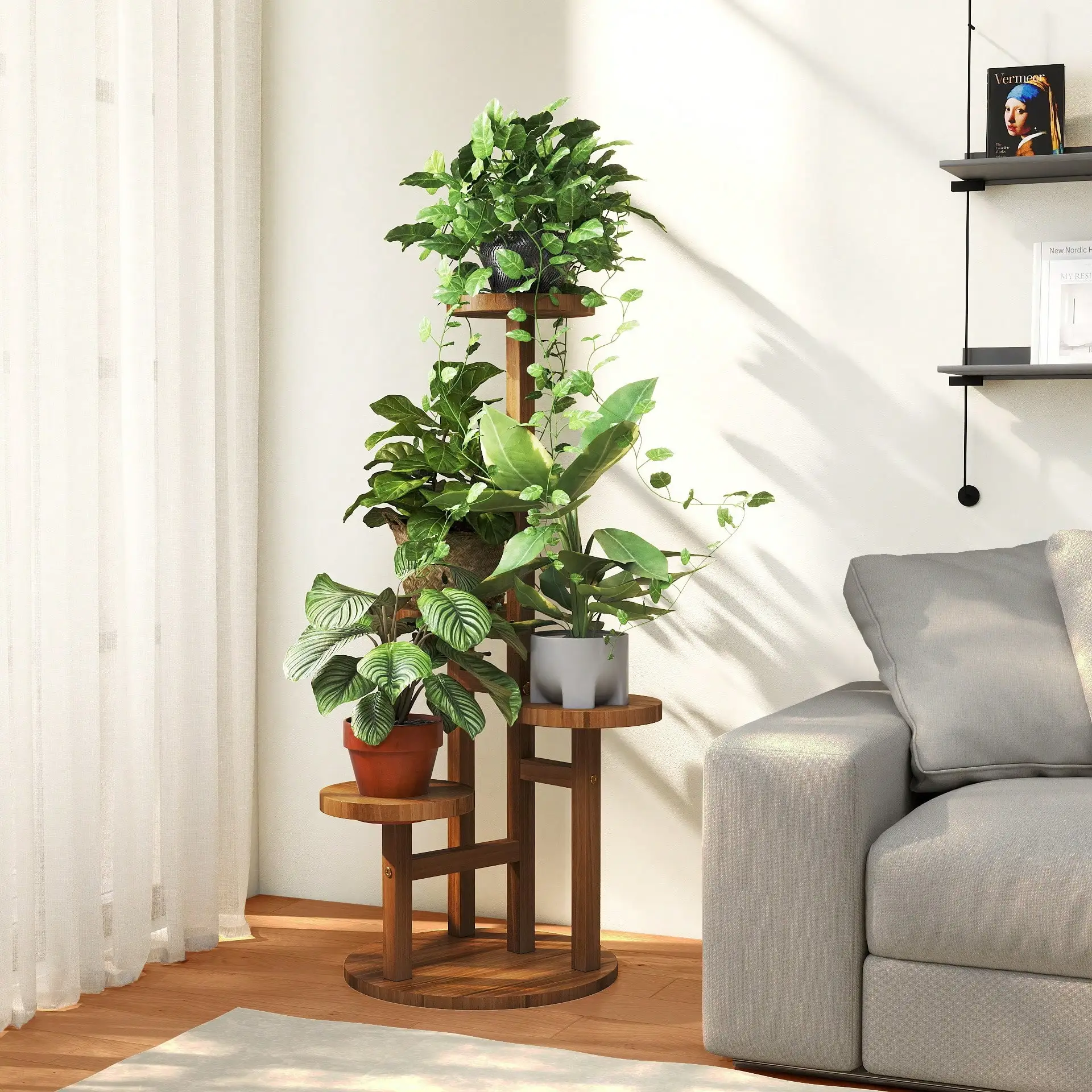 4 Tier Wooden Plant Stand Mode - огляд і ціна Home Bar Shelf