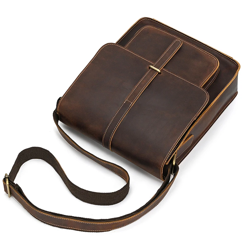 Vintage Fashion Men\'s Shoulder Bag Genuine Leather Men Sling Bag Cow skin genuine leather crossbody men messenger bag male