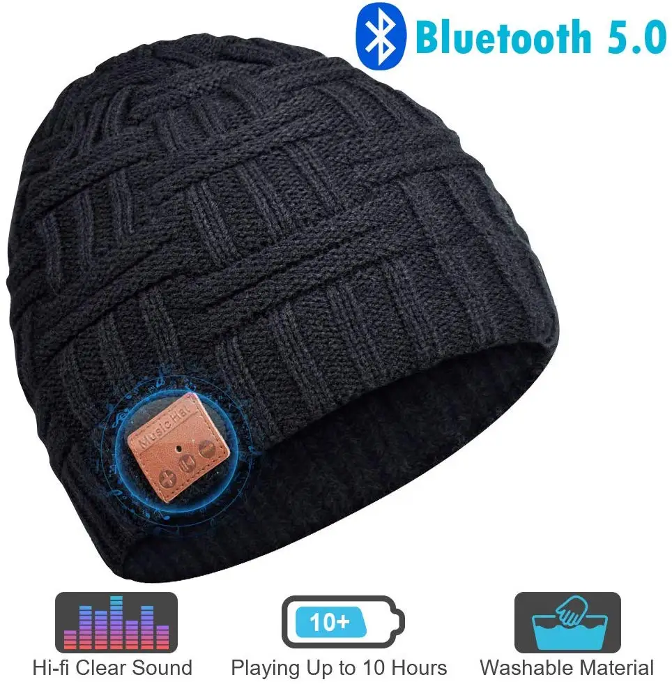 Bluetooth-Beanie, Gifts for Men, Women, Hat with Built-in Wireless Headphones, V5.0 Beanie Hat,Gifts for Birthday, Christmas