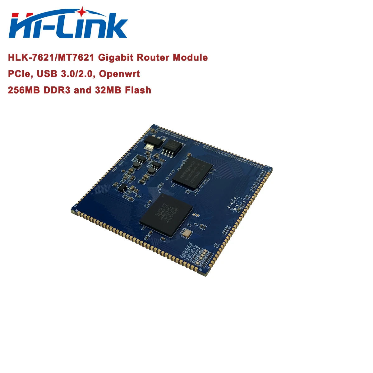 10/100/1000Mbps MT7621A  Openwrt Gigabit Router Module HLK-7621 with PCIe