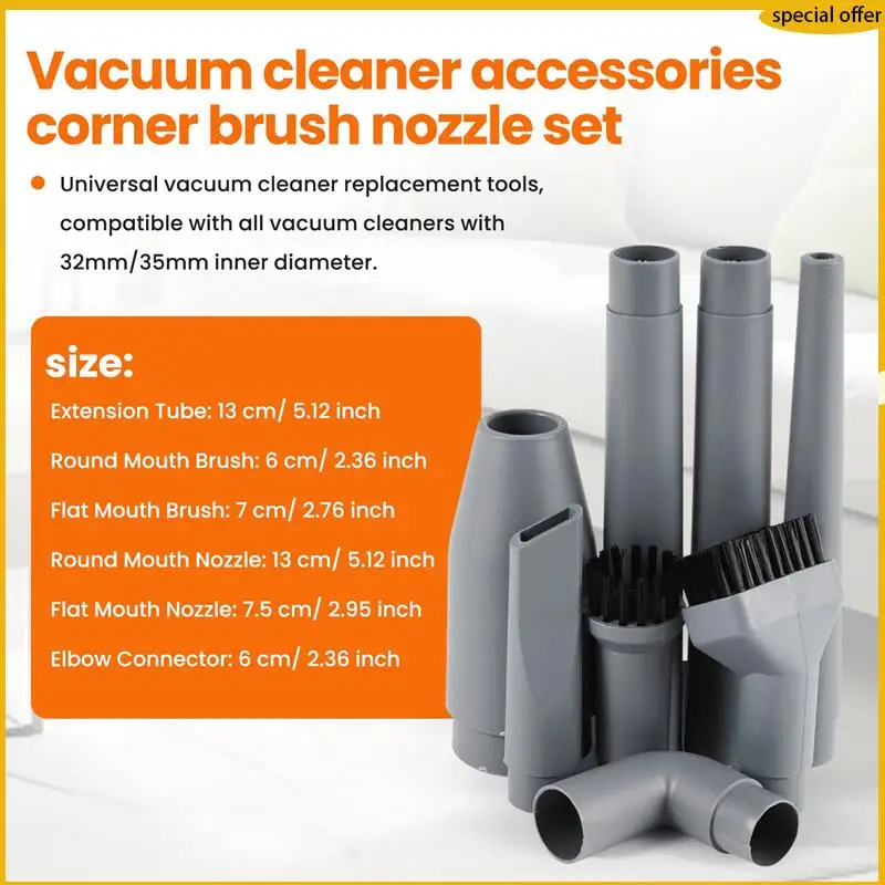 

A50I 9Pcs Mini Vacuum Attachment Accessories Parts Set Fits Most Vacuum Cleaners