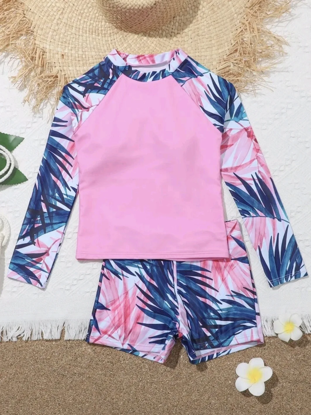 

2026 Girls Swimsuit Two Pieces Kids Swimwear With Shorts Printed Children's Bathers Bathing Swimming Swim Suit Summer Beachwear